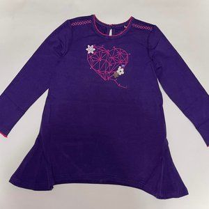 NWT Deux par Deux Girls Tunique Passions Flocons Tee  Violet